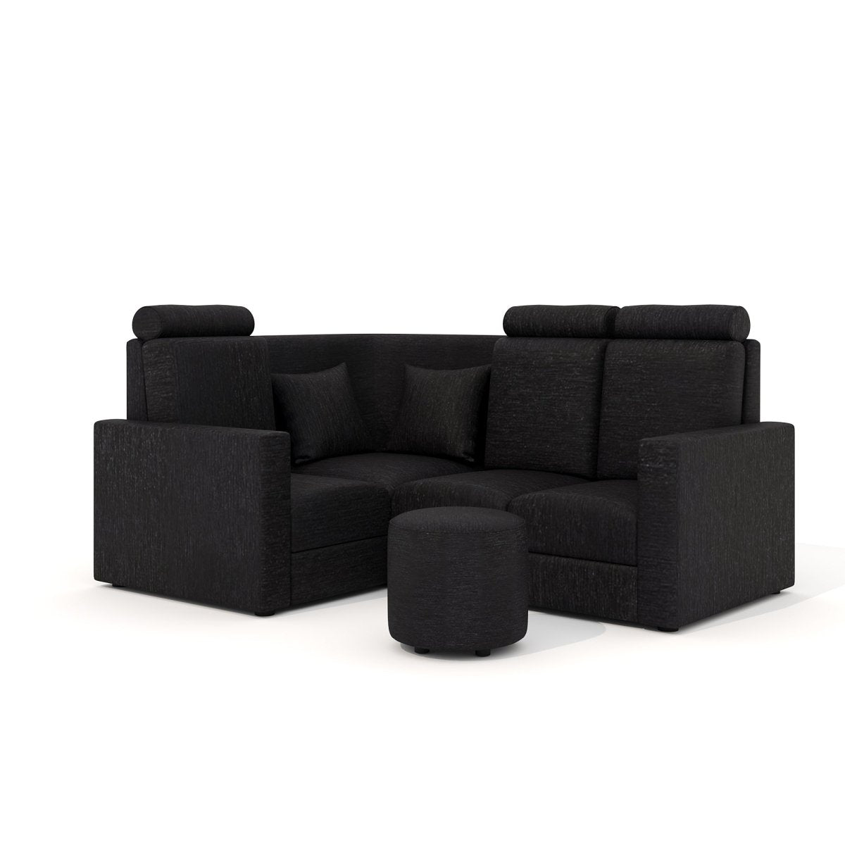 L Shape Corner Mini Sofa Series [Normal Handles] with Round Moda - Sekar Lifestyle