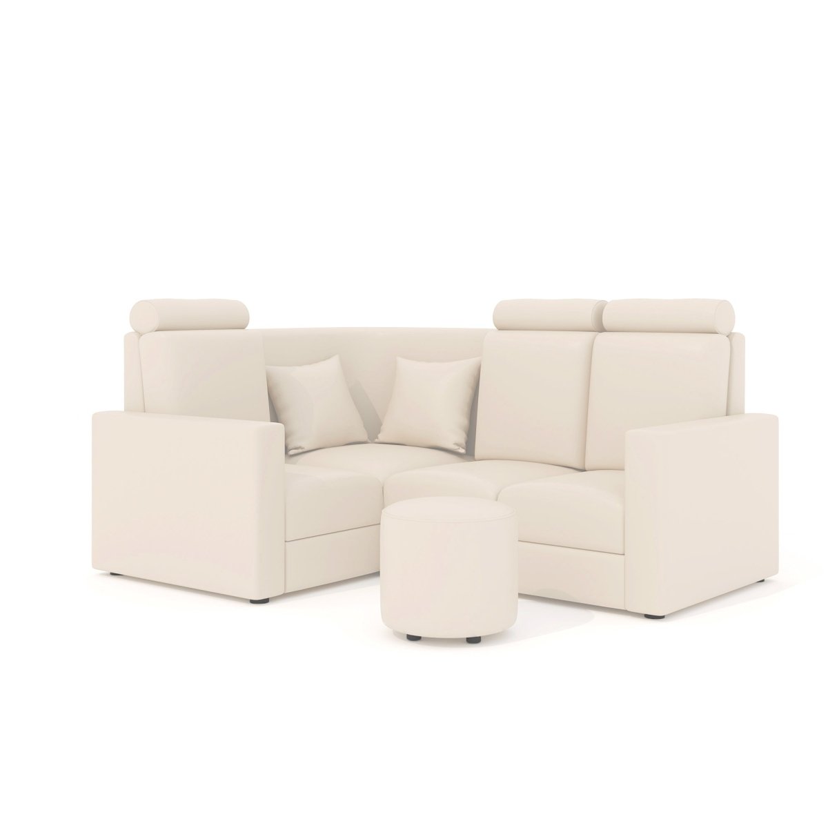 L Shape Corner Mini Sofa Series [Normal Handles] with Round Moda - Sekar Lifestyle
