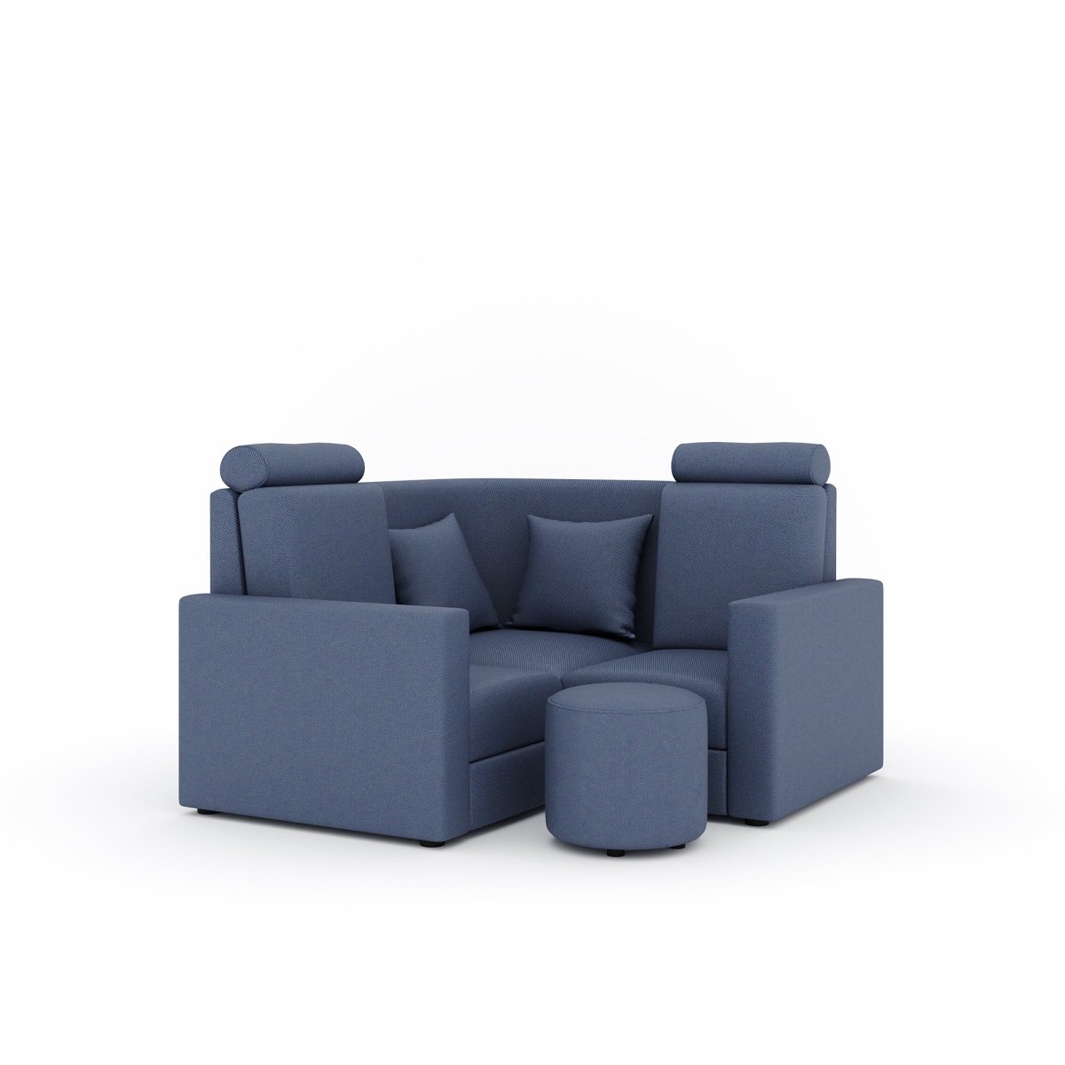 L Shape Corner Mini Sofa Series [Normal Handles] with Round Moda - Sekar Lifestyle