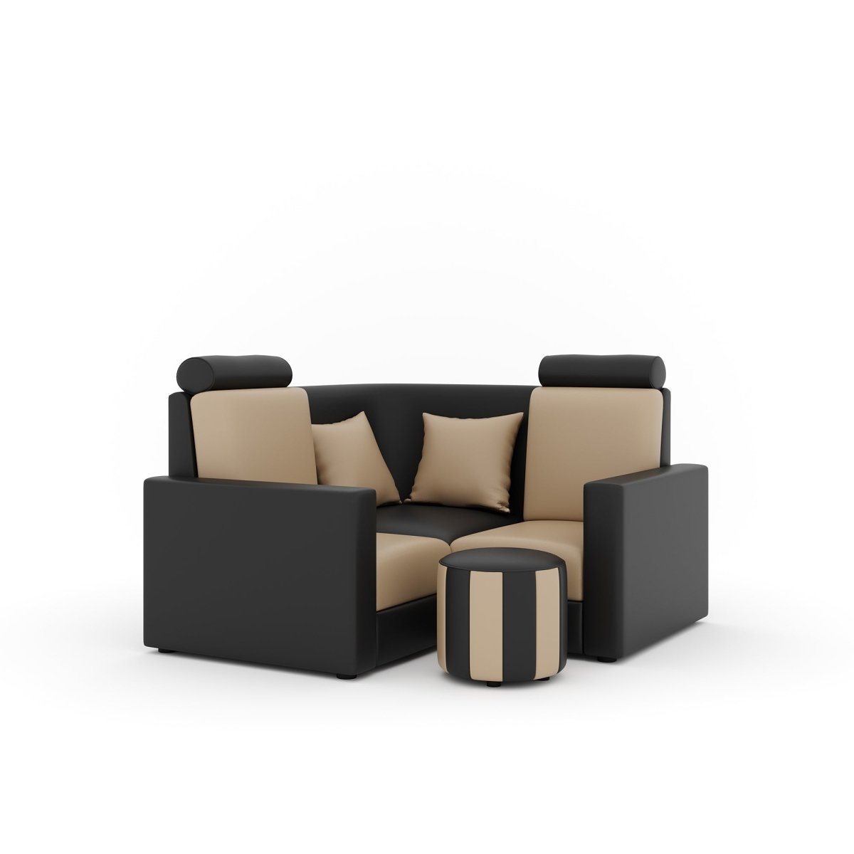 L Shape Corner Mini Sofa Series [Normal Handles] with Round Moda - Sekar Lifestyle