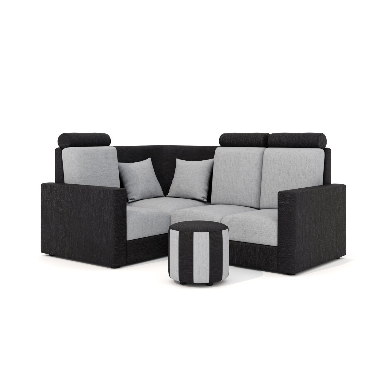 L Shape Corner Mini Sofa Series [Normal Handles] with Round Moda - Sekar Lifestyle