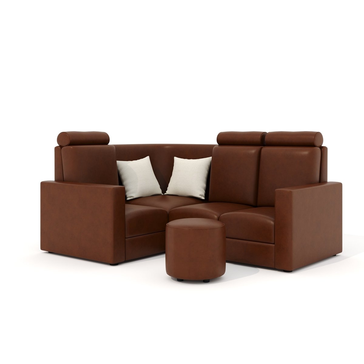 L Shape Corner Mini Sofa Series [Normal Handles] with Round Moda - Sekar Lifestyle