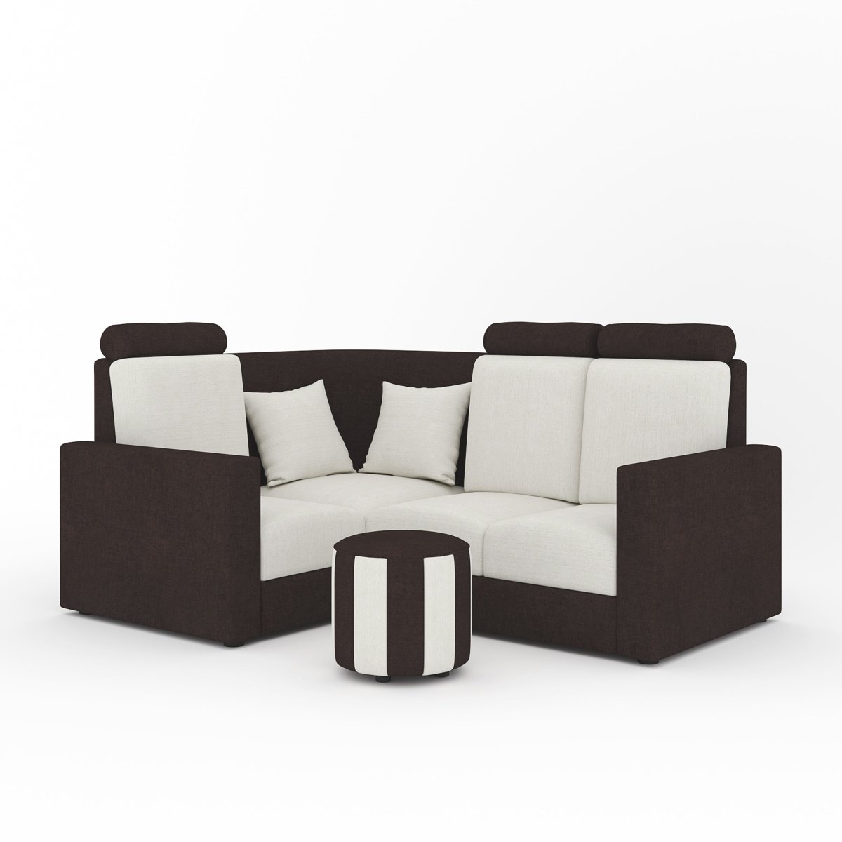 L Shape Corner Mini Sofa Series [Normal Handles] with Round Moda - Sekar Lifestyle