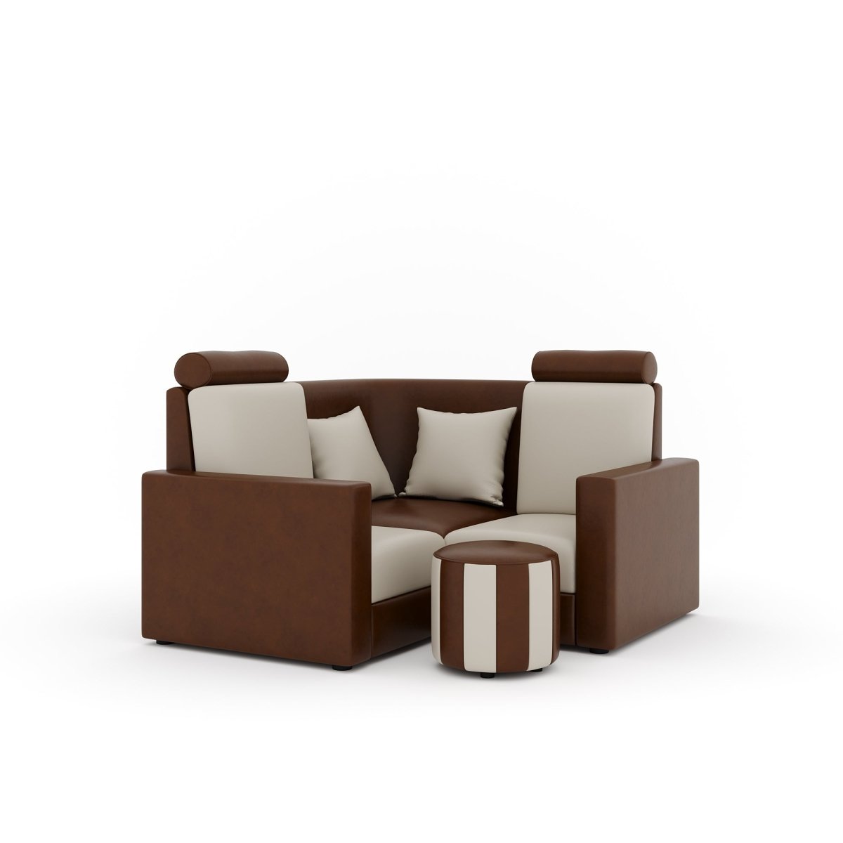 L Shape Corner Mini Sofa Series [Normal Handles] with Round Moda - Sekar Lifestyle