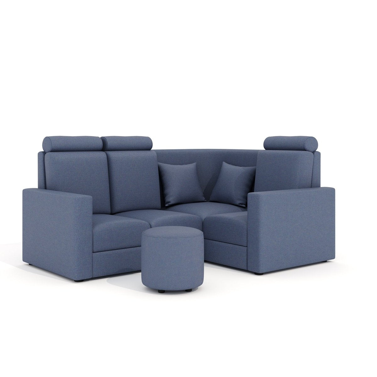 L Shape Corner Mini Sofa Series [Normal Handles] with Round Moda - Sekar Lifestyle