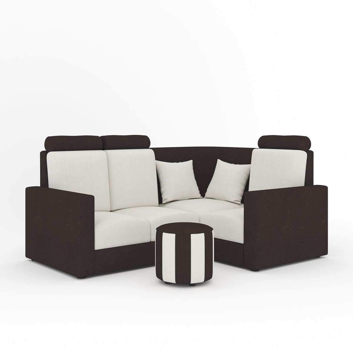 L Shape Corner Mini Sofa Series [Normal Handles] with Round Moda - Sekar Lifestyle