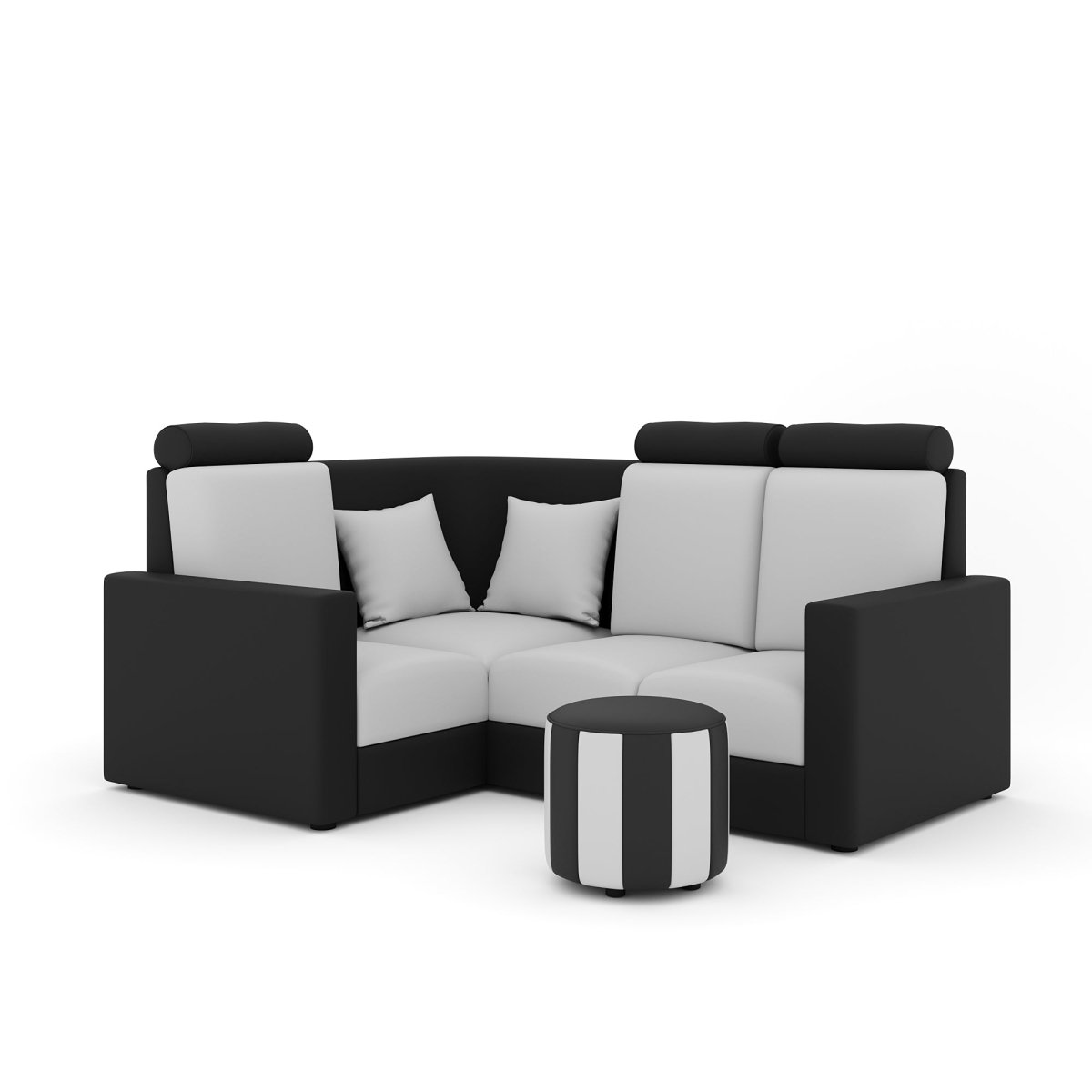 L Shape Corner Mini Sofa Series [Normal Handles] with Round Moda - Sekar Lifestyle