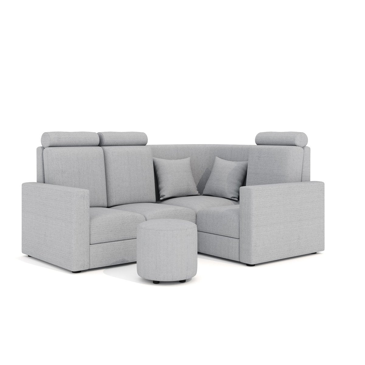 L Shape Corner Mini Sofa Series [Normal Handles] with Round Moda - Sekar Lifestyle