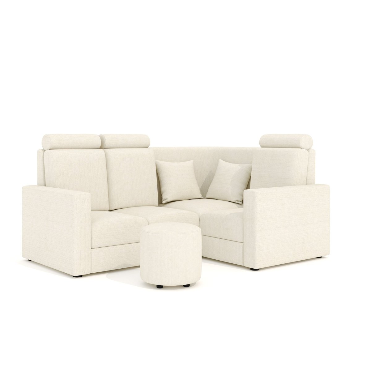 L Shape Corner Mini Sofa Series [Normal Handles] with Round Moda - Sekar Lifestyle