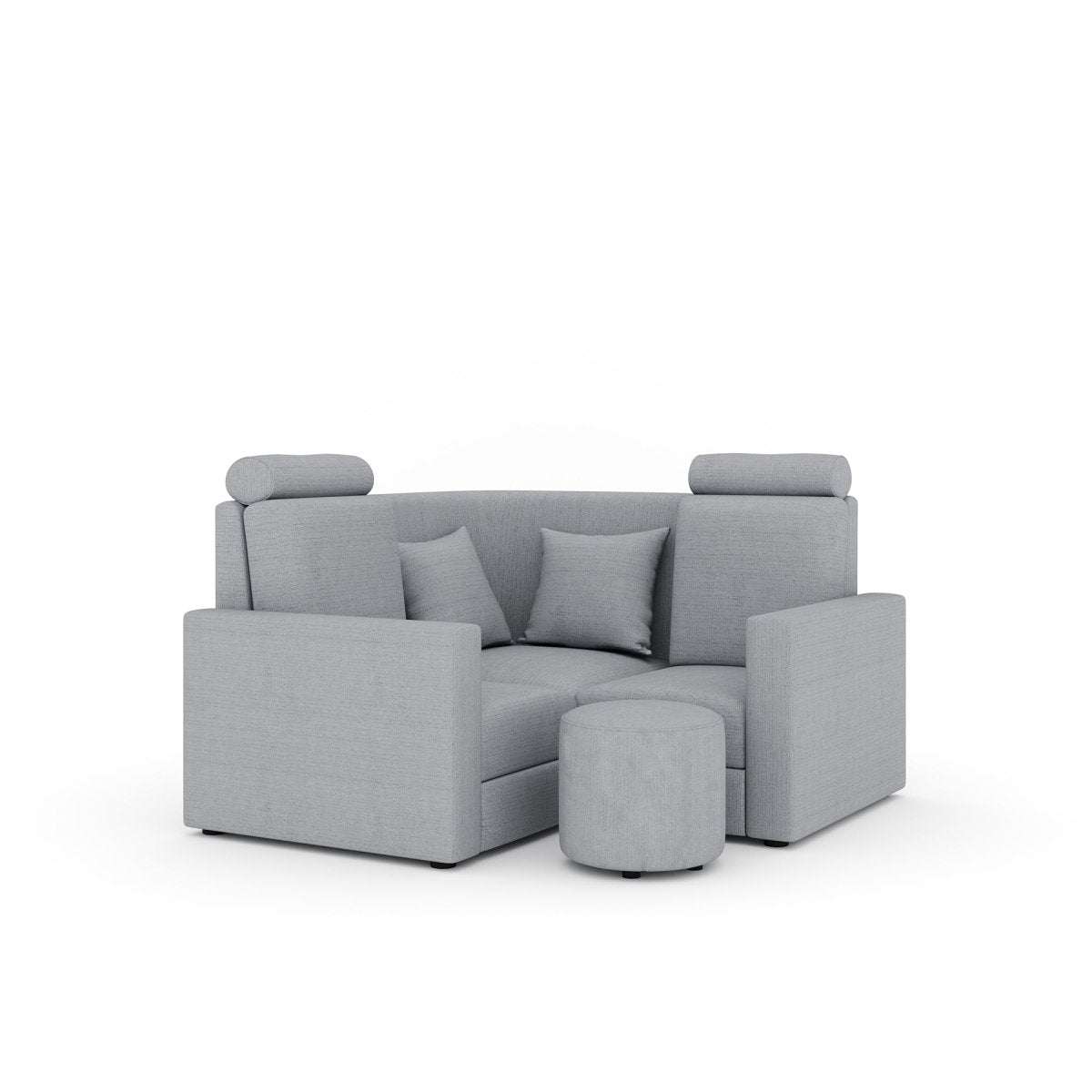 L Shape Corner Mini Sofa Series [Normal Handles] with Round Moda - Sekar Lifestyle
