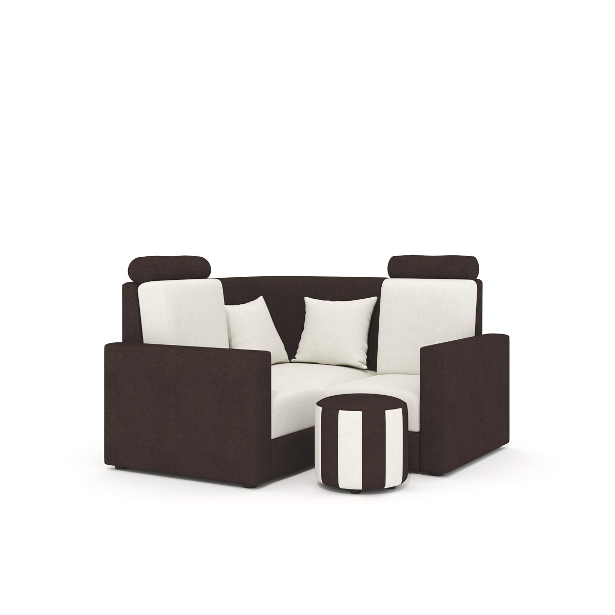 L Shape Corner Mini Sofa Series [Normal Handles] with Round Moda - Sekar Lifestyle