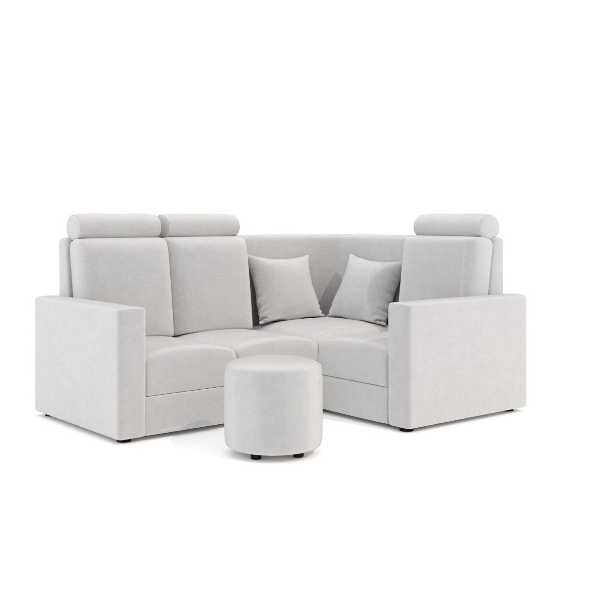 L Shape Corner Mini Sofa Series [Normal Handles] with Round Moda - Sekar Lifestyle