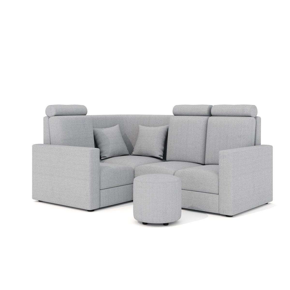 L Shape Corner Mini Sofa Series [Normal Handles] with Round Moda - Sekar Lifestyle