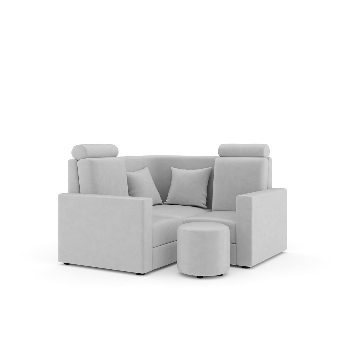 L Shape Corner Mini Sofa Series [Normal Handles] with Round Moda - Sekar Lifestyle