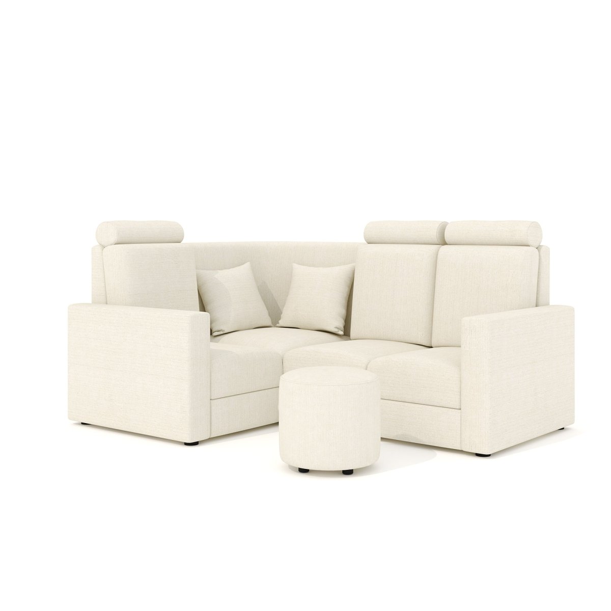 L Shape Corner Mini Sofa Series [Normal Handles] with Round Moda - Sekar Lifestyle