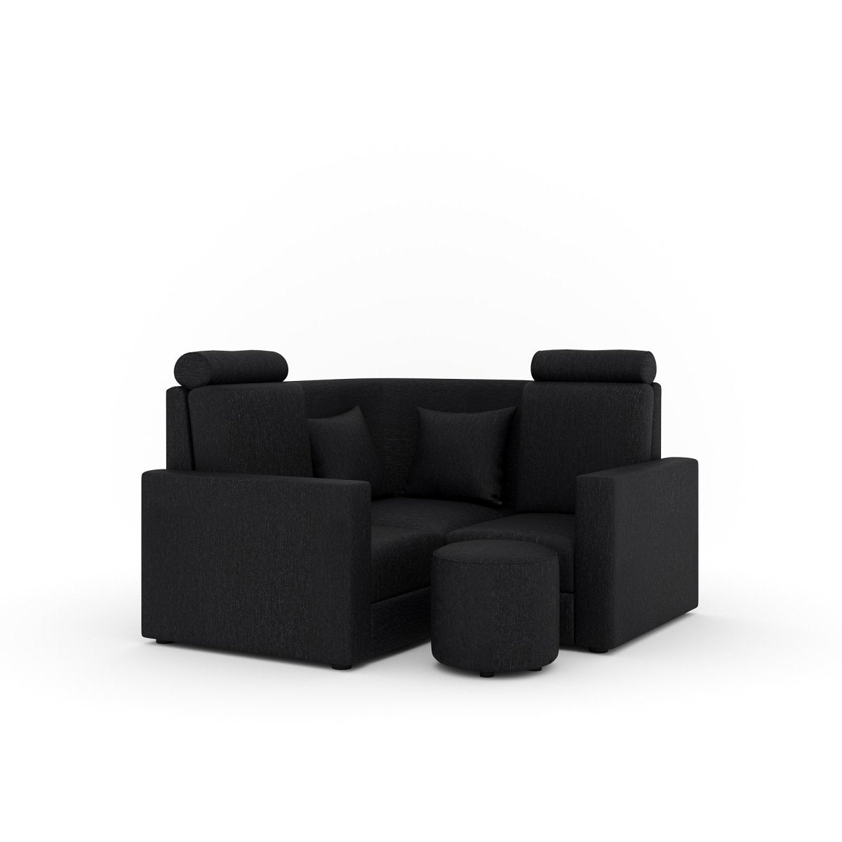 L Shape Corner Mini Sofa Series [Normal Handles] with Round Moda - Sekar Lifestyle