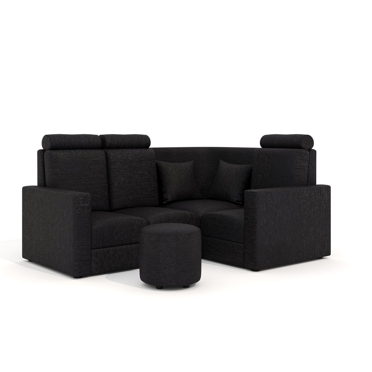 L Shape Corner Mini Sofa Series [Normal Handles] with Round Moda - Sekar Lifestyle