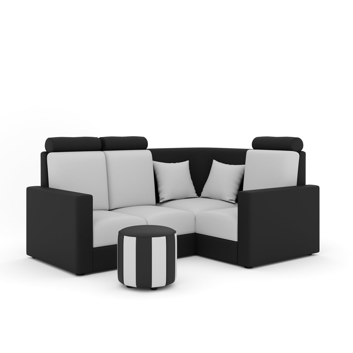 L Shape Corner Mini Sofa Series [Normal Handles] with Round Moda - Sekar Lifestyle