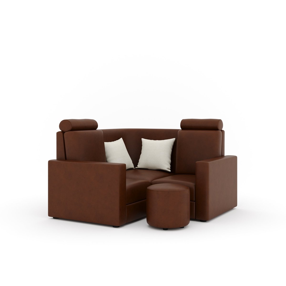 L Shape Corner Mini Sofa Series [Normal Handles] with Round Moda - Sekar Lifestyle