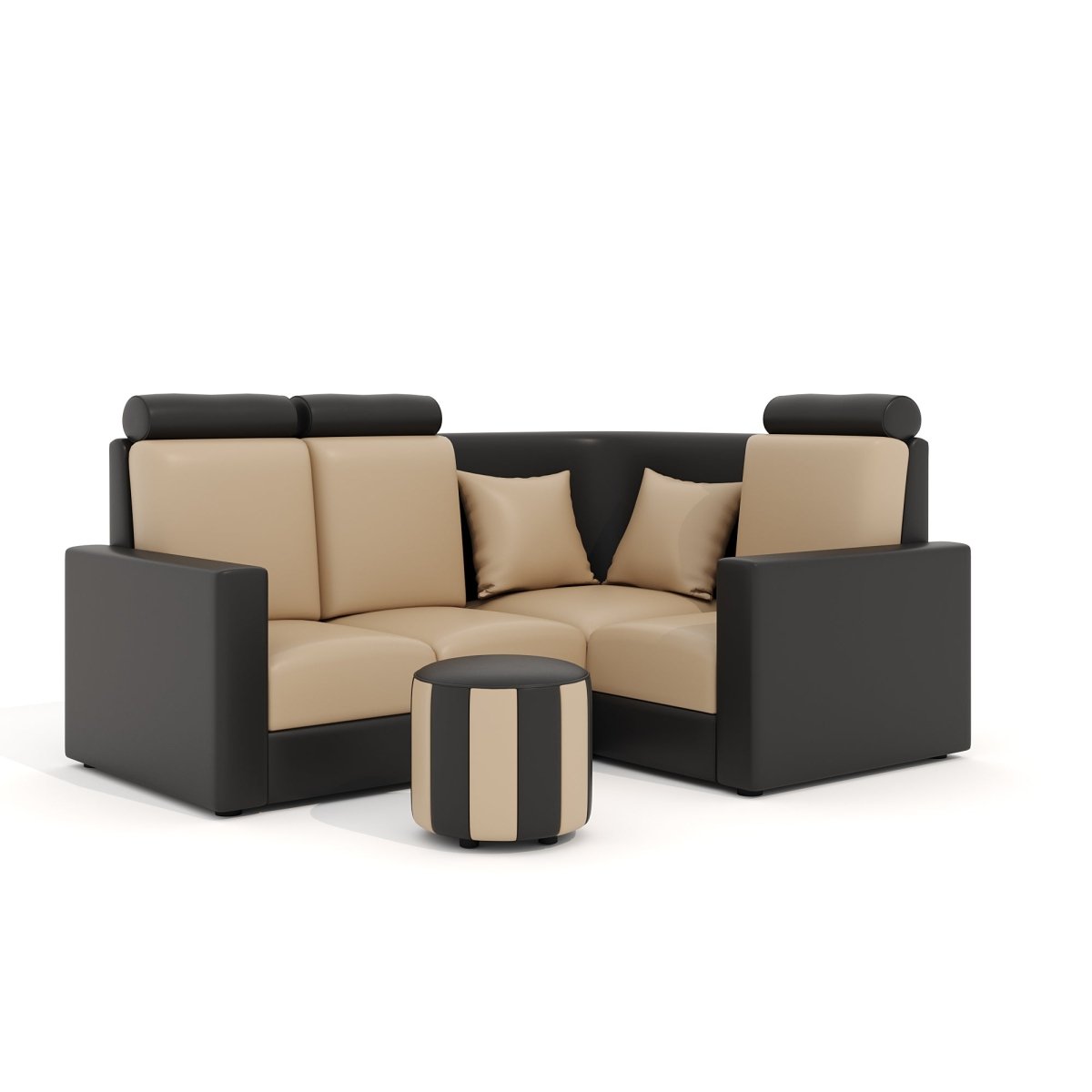 L Shape Corner Mini Sofa Series [Normal Handles] with Round Moda - Sekar Lifestyle