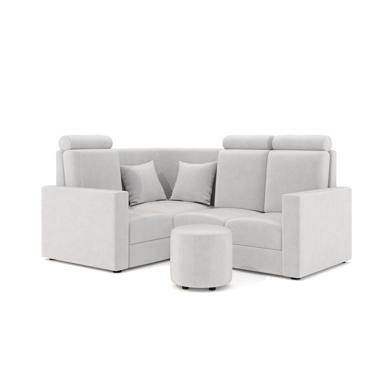 L Shape Corner Mini Sofa Series [Normal Handles] with Round Moda - Sekar Lifestyle