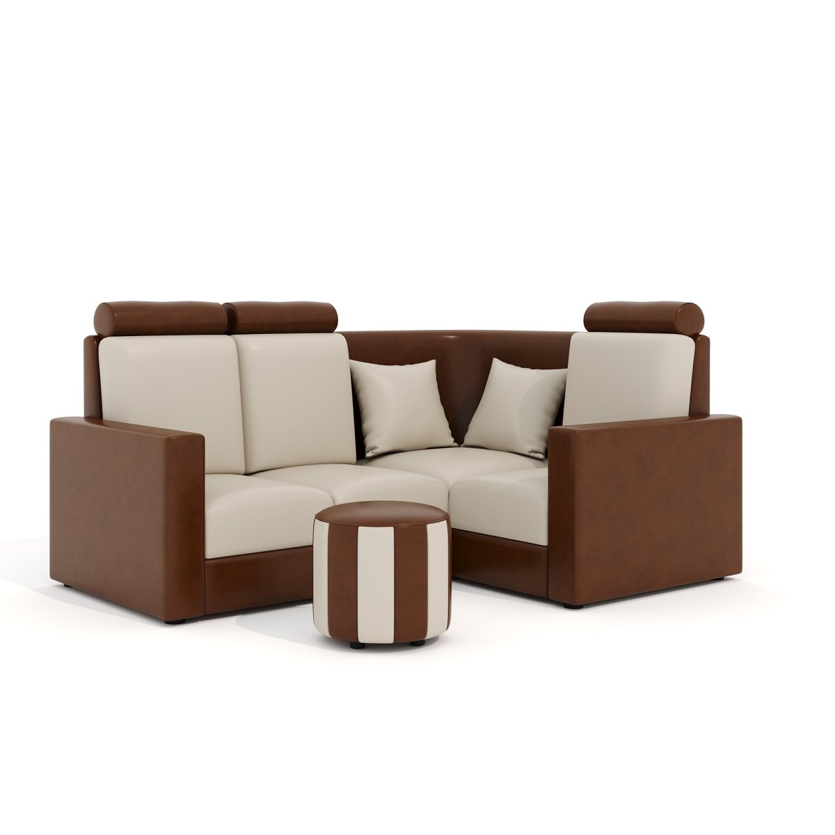L Shape Corner Mini Sofa Series [Normal Handles] with Round Moda - Sekar Lifestyle