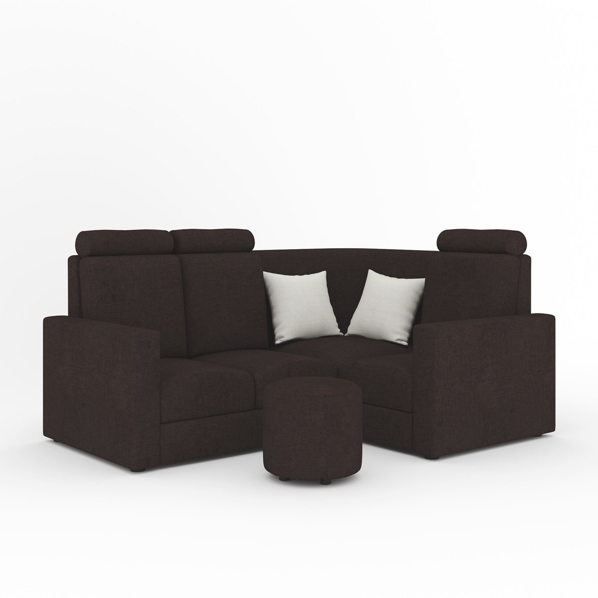 L Shape Corner Mini Sofa Series [Normal Handles] with Round Moda - Sekar Lifestyle