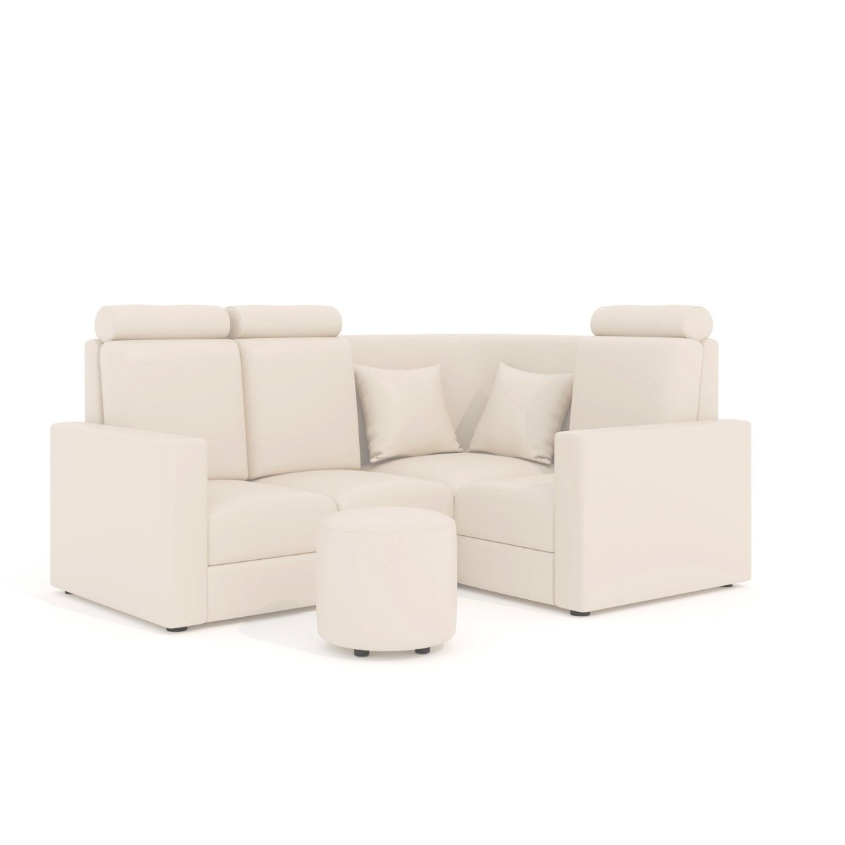 L Shape Corner Mini Sofa Series [Normal Handles] with Round Moda - Sekar Lifestyle