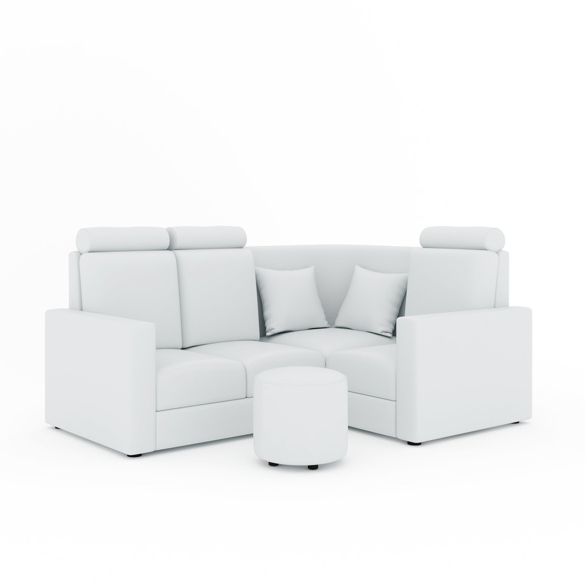 L Shape Corner Mini Sofa Series [Normal Handles] with Round Moda - Sekar Lifestyle