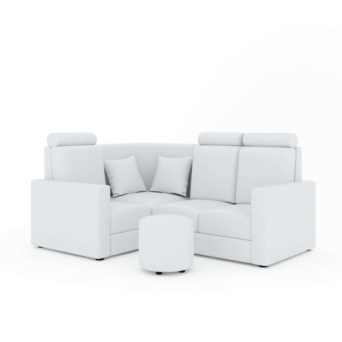 L Shape Corner Mini Sofa Series [Normal Handles] with Round Moda - Sekar Lifestyle