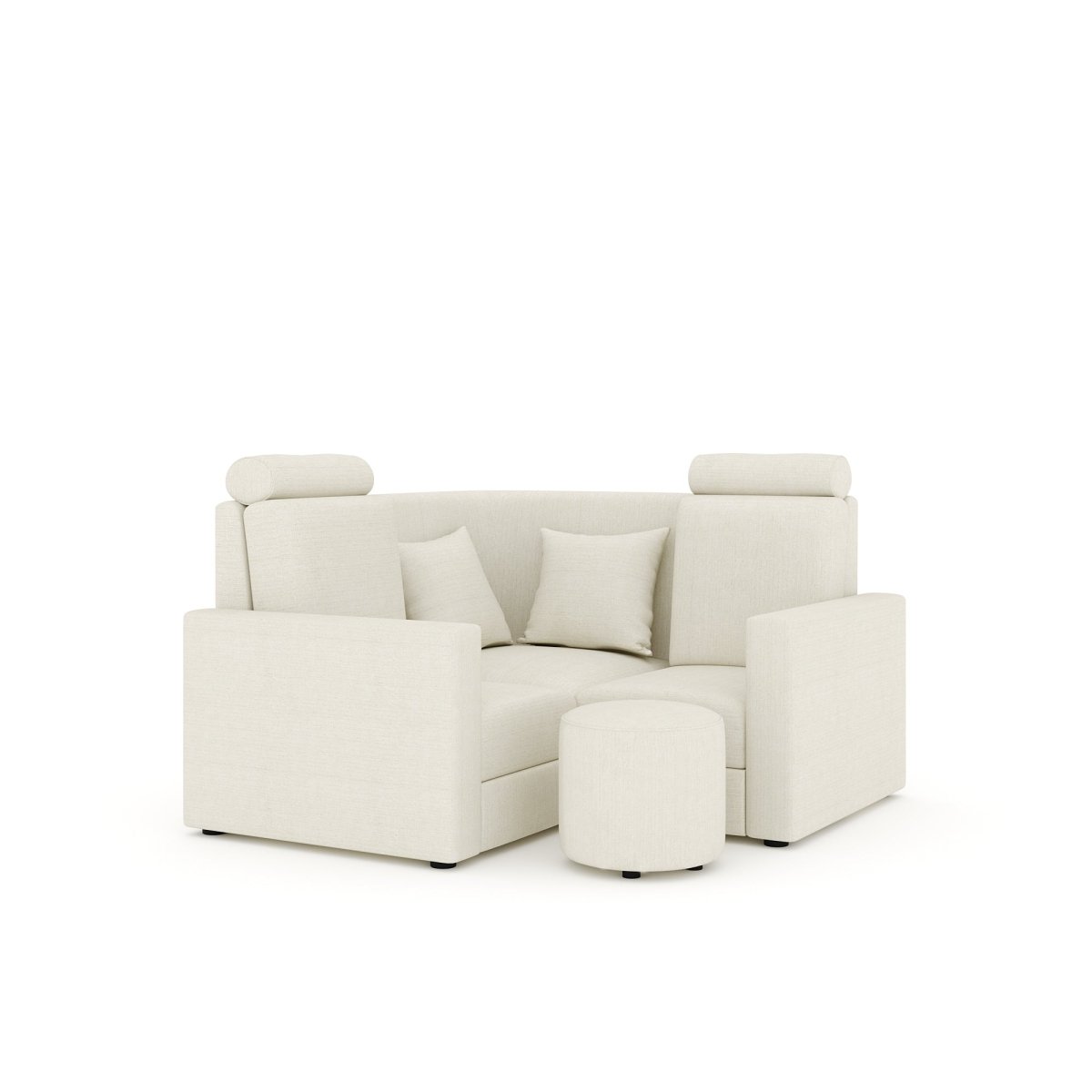 L Shape Corner Mini Sofa Series [Normal Handles] with Round Moda - Sekar Lifestyle