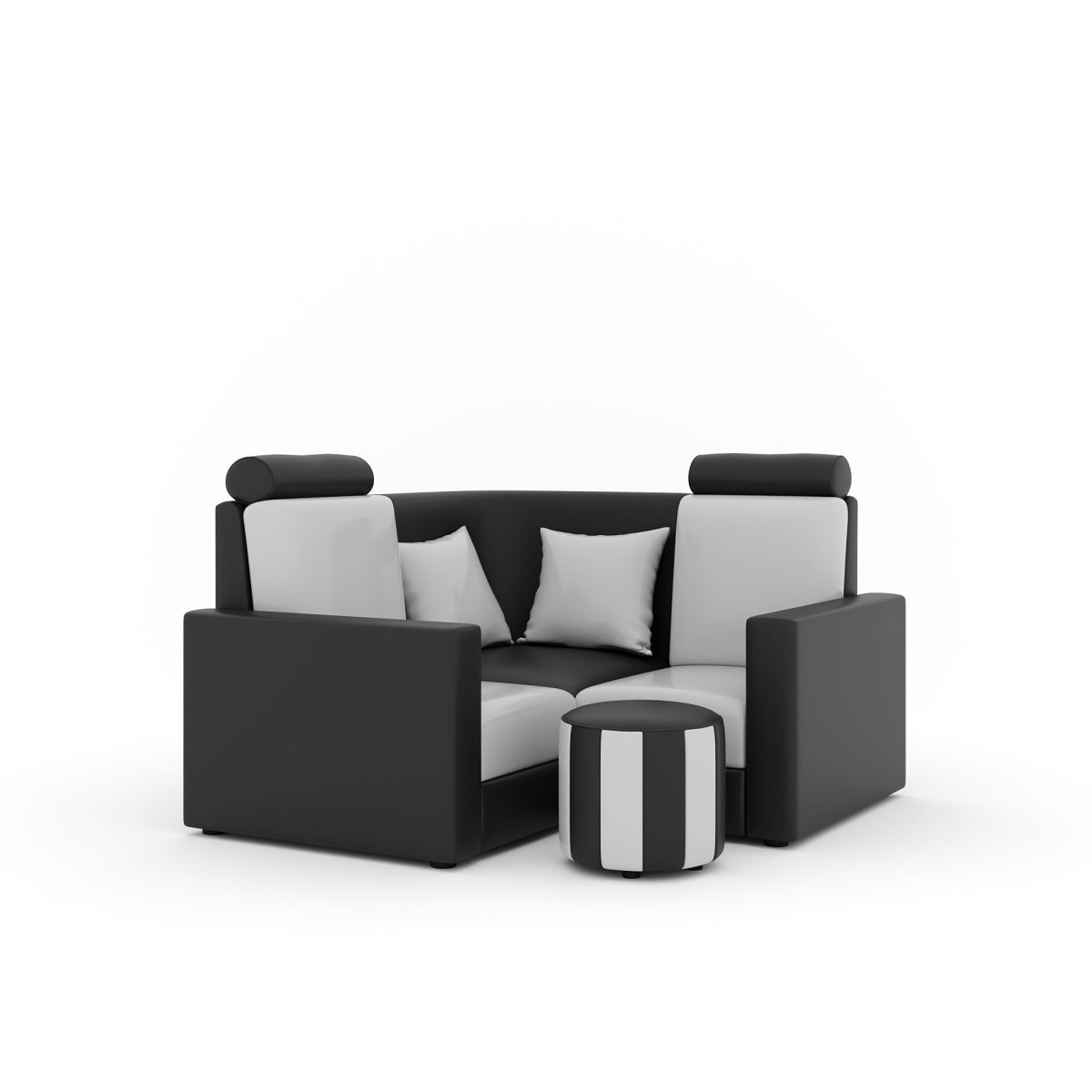 L Shape Corner Mini Sofa Series [Normal Handles] with Round Moda - Sekar Lifestyle