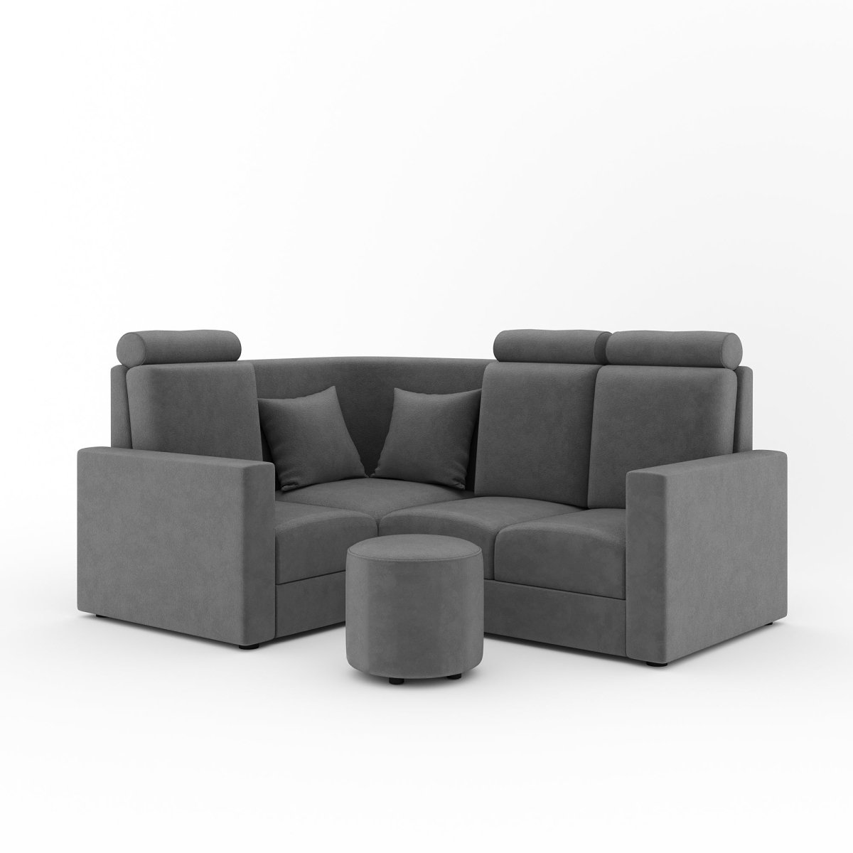 L Shape Corner Mini Sofa Series [Normal Handles] with Round Moda - Sekar Lifestyle