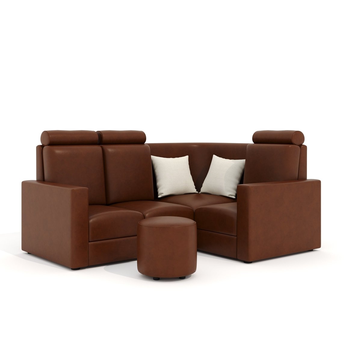 L Shape Corner Mini Sofa Series [Normal Handles] with Round Moda - Sekar Lifestyle