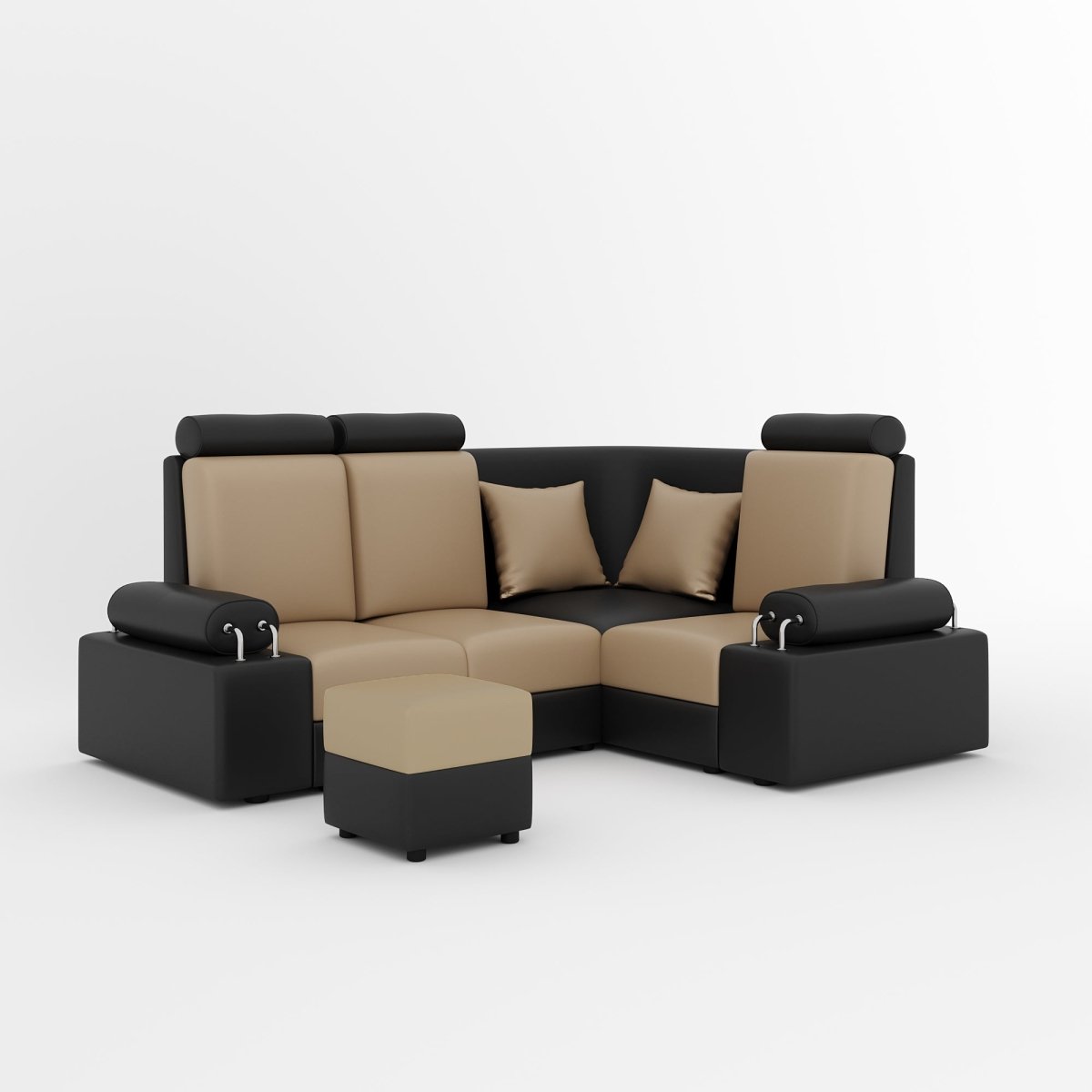 L Shape Corner Mini Sofa Series [Steel Handles] with Box Moda - Sekar Lifestyle
