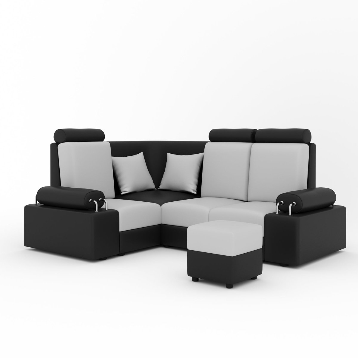 L Shape Corner Mini Sofa Series [Steel Handles] with Box Moda - Sekar Lifestyle