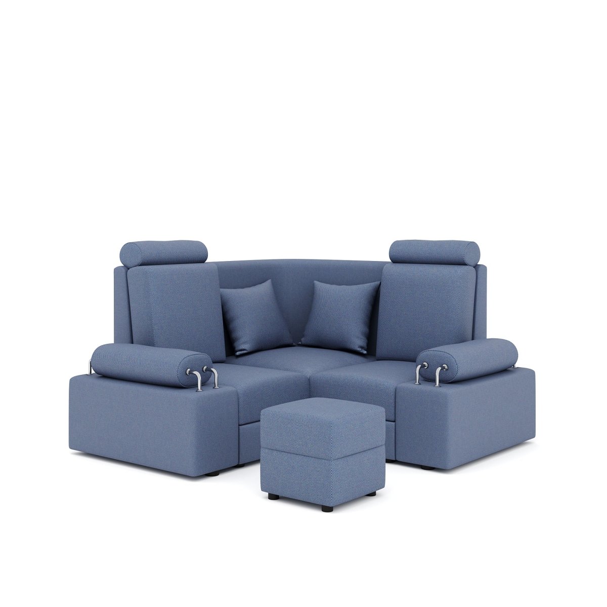 L Shape Corner Mini Sofa Series [Steel Handles] with Box Moda - Sekar Lifestyle