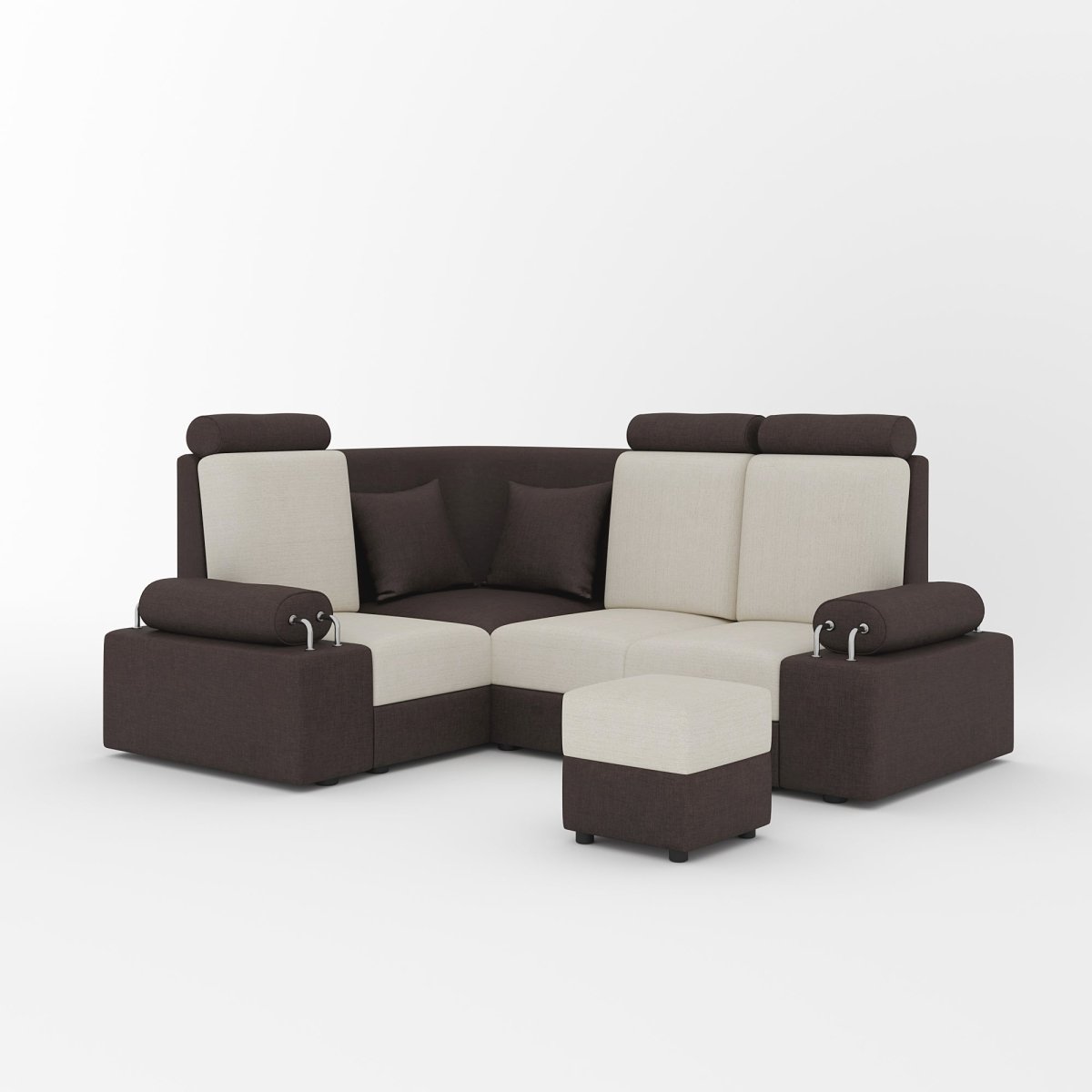 L Shape Corner Mini Sofa Series [Steel Handles] with Box Moda - Sekar Lifestyle