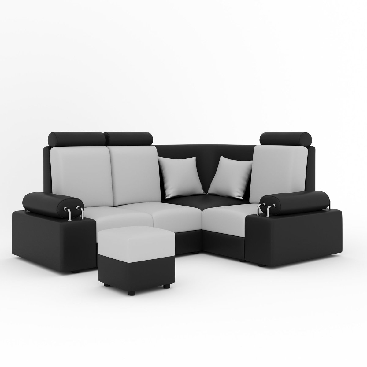 L Shape Corner Mini Sofa Series [Steel Handles] with Box Moda - Sekar Lifestyle