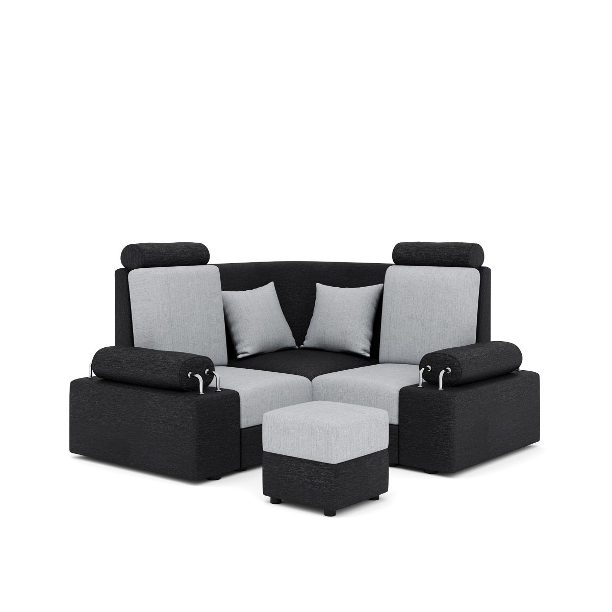 L Shape Corner Mini Sofa Series [Steel Handles] with Box Moda - Sekar Lifestyle