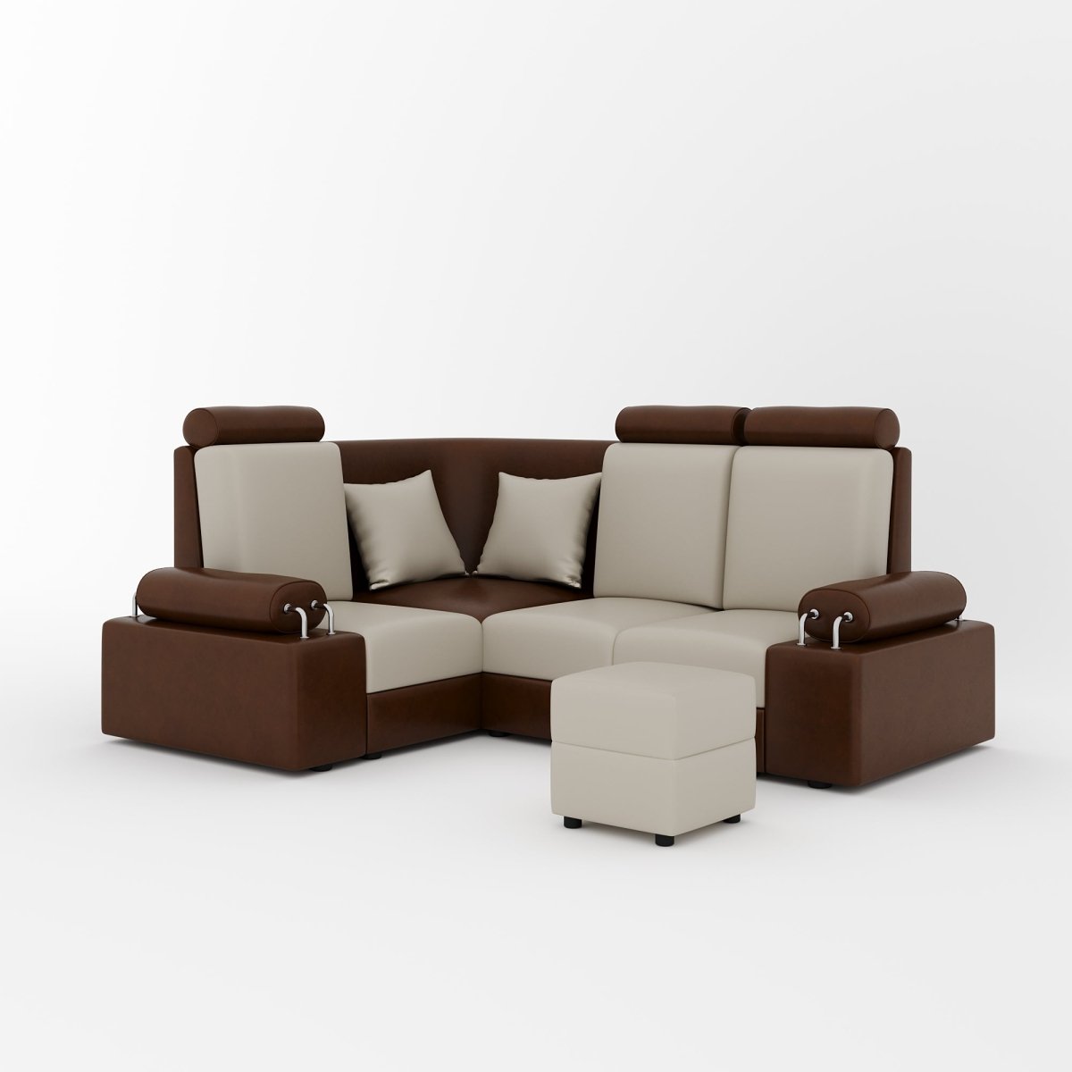 L Shape Corner Mini Sofa Series [Steel Handles] with Box Moda - Sekar Lifestyle