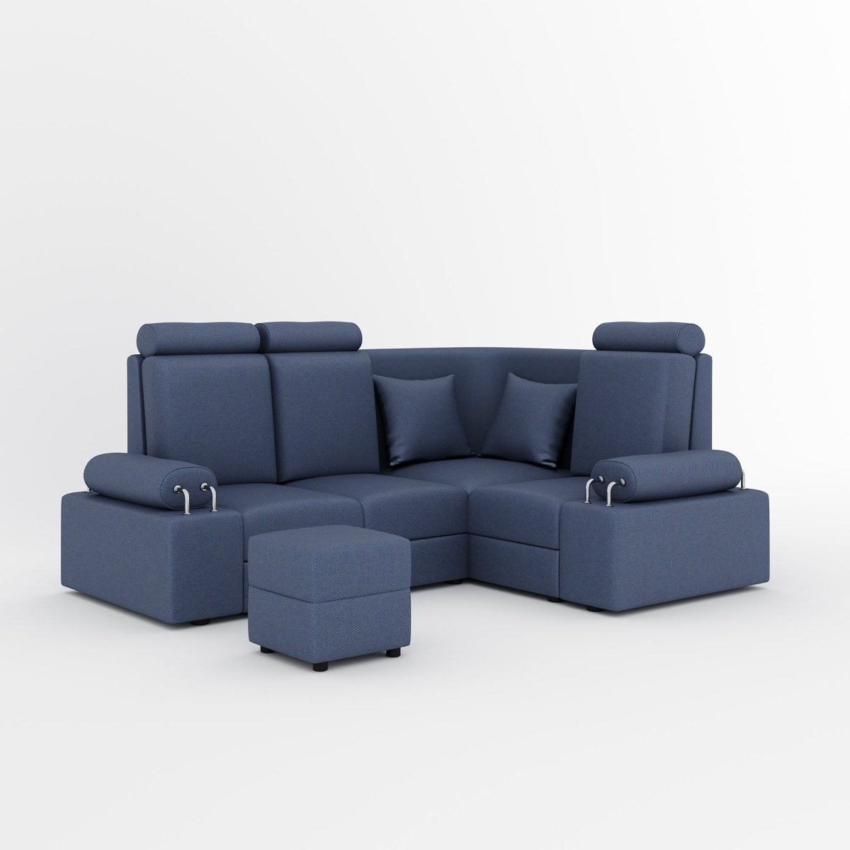 L Shape Corner Mini Sofa Series [Steel Handles] with Box Moda - Sekar Lifestyle