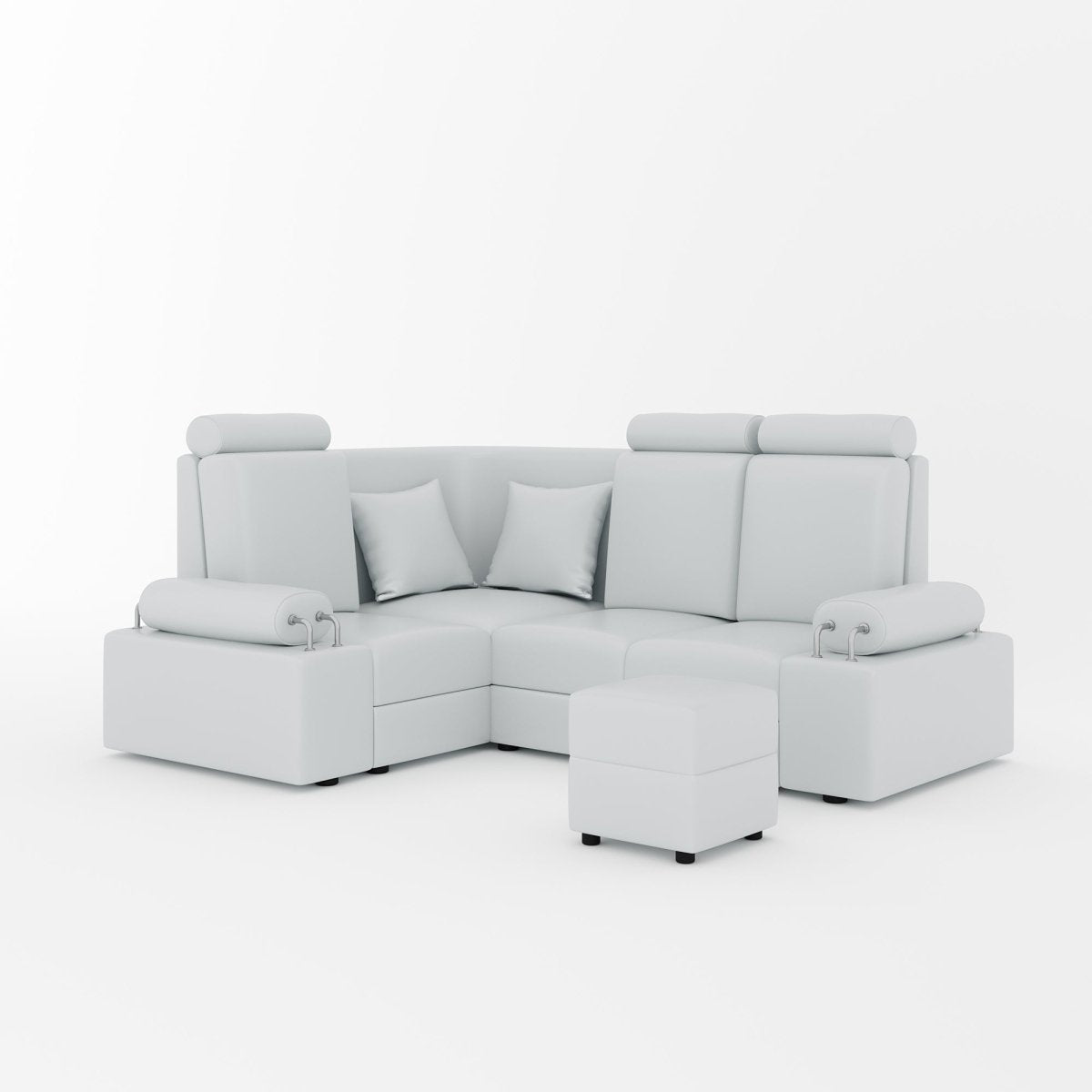 L Shape Corner Mini Sofa Series [Steel Handles] with Box Moda - Sekar Lifestyle