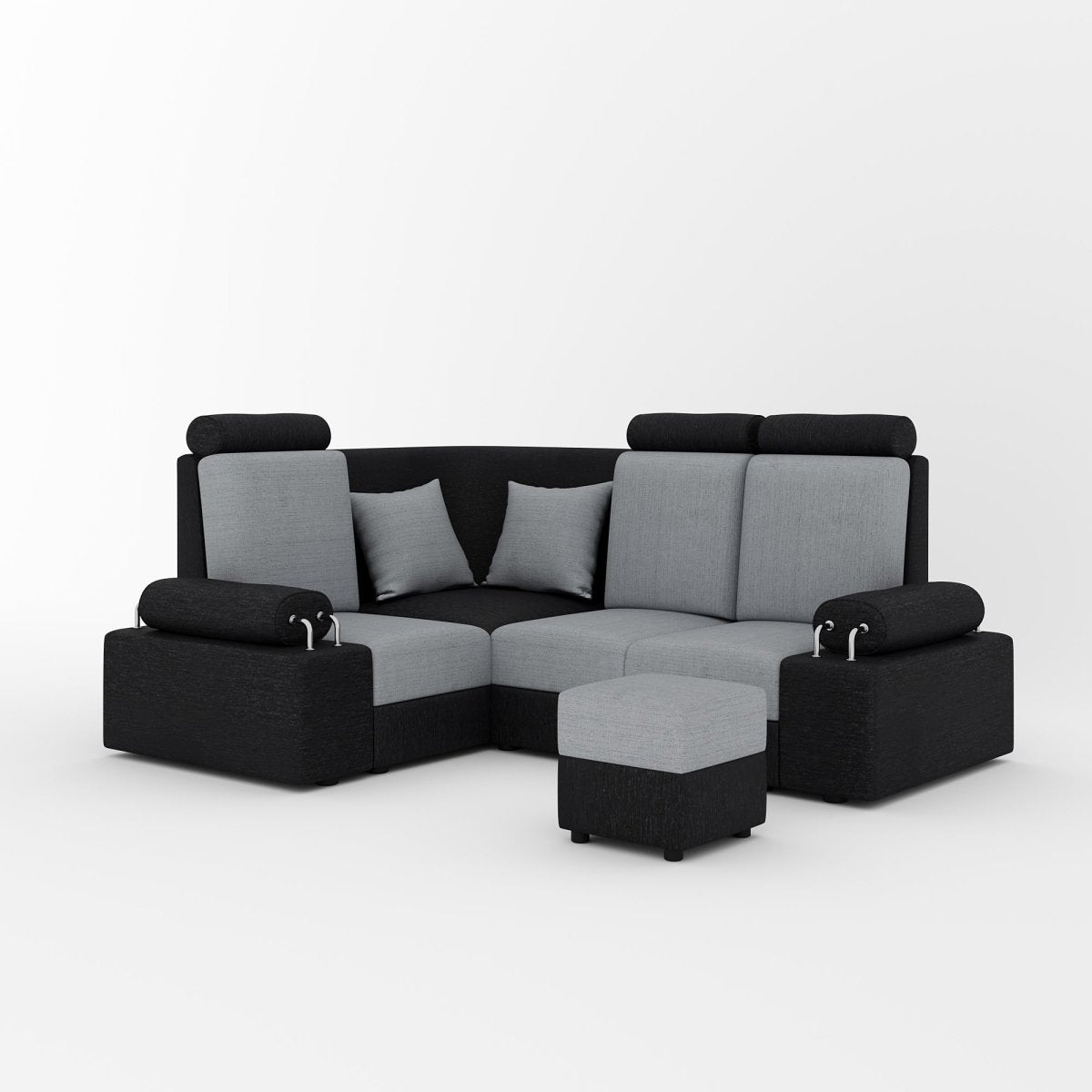 L Shape Corner Mini Sofa Series [Steel Handles] with Box Moda - Sekar Lifestyle