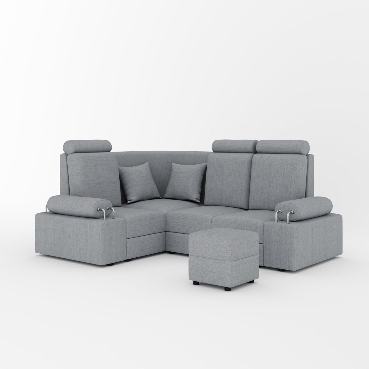 L Shape Corner Mini Sofa Series [Steel Handles] with Box Moda - Sekar Lifestyle