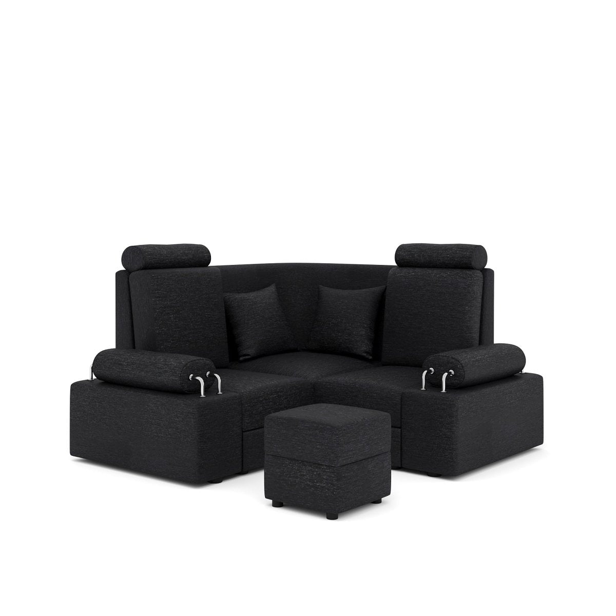 L Shape Corner Mini Sofa Series [Steel Handles] with Box Moda - Sekar Lifestyle