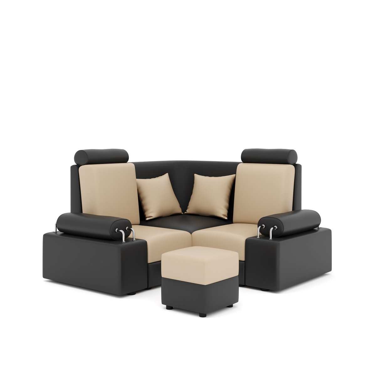 L Shape Corner Mini Sofa Series [Steel Handles] with Box Moda - Sekar Lifestyle