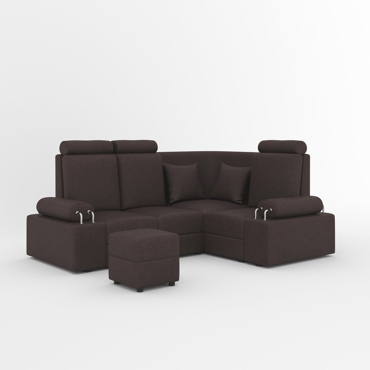 L Shape Corner Mini Sofa Series [Steel Handles] with Box Moda - Sekar Lifestyle