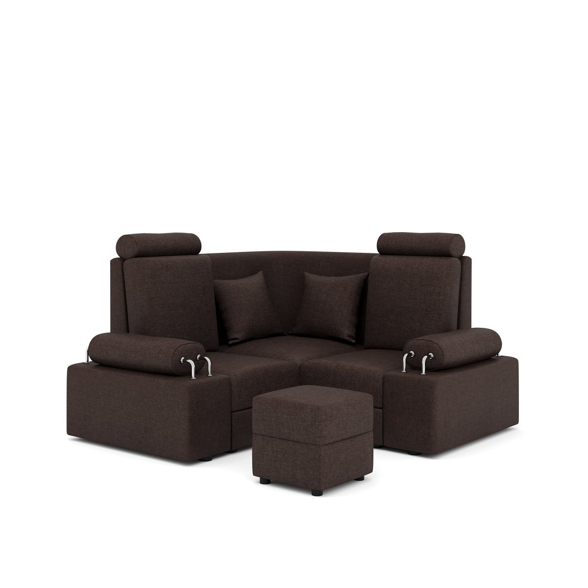 L Shape Corner Mini Sofa Series [Steel Handles] with Box Moda - Sekar Lifestyle