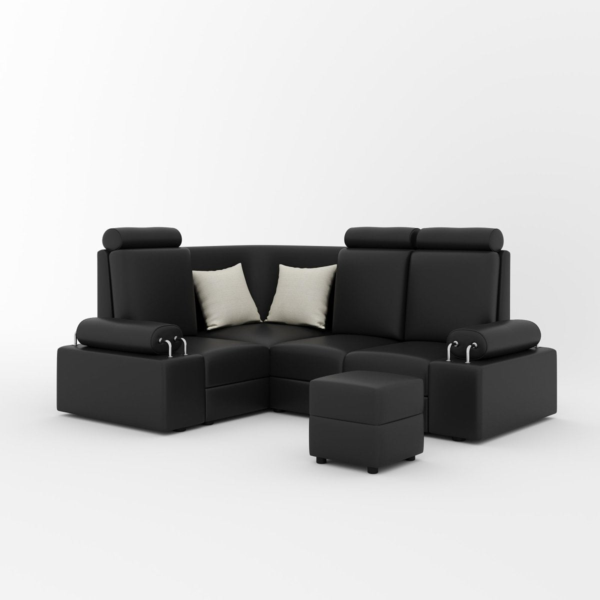 L Shape Corner Mini Sofa Series [Steel Handles] with Box Moda - Sekar Lifestyle